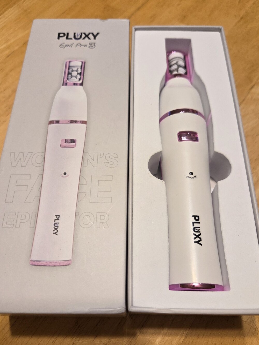 PLUXY Epil Pro 3 - White & Pink Facial Epilator NEW!